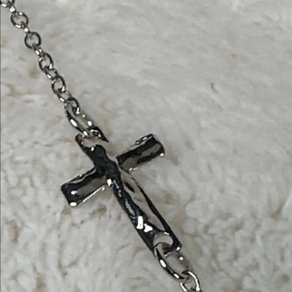 Cross Bracelet Double Sided Silver Tone Bracelet Faith Religious Gifts NWT